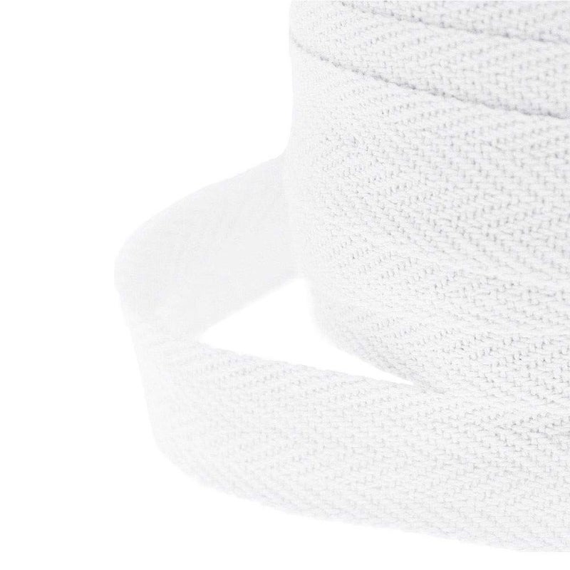 Abbaoww 50 Yards Cotton Twill Tape Ribbon 1/2 Inch, Soft Natural Webbing Tape Herringbone Tape for Sewing DIY Craft, White - Image 4